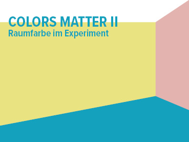 Grafik zur Lehrveranstaltung "COLORS MATTER II - Raumfarbe im Experiment" in Gelb, Rosé und Petrol